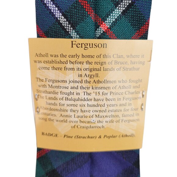 Ingles Buchan Ferguson Men's Tie Made In Scotland 100% Wool Modern Tartan Plaid - Picture 8 of 9